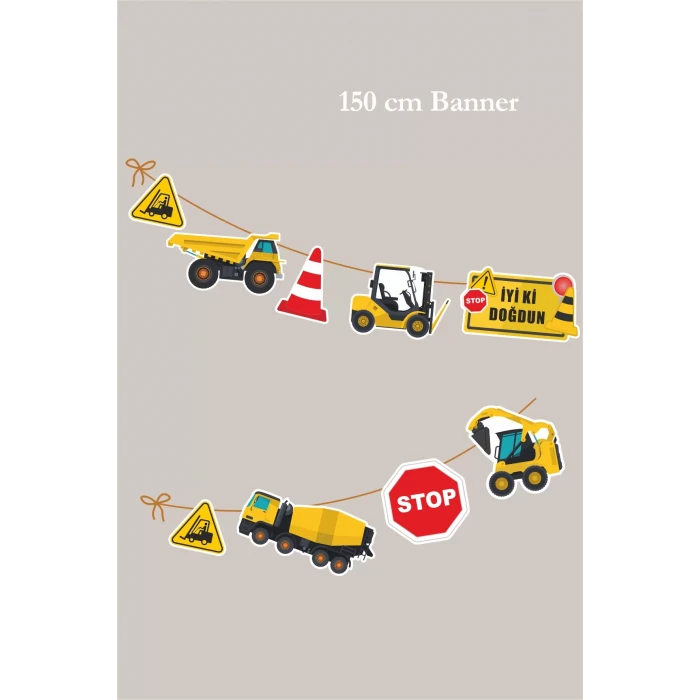 İş Makinaları Büyük Banner *Kalın Kağıt 150cm