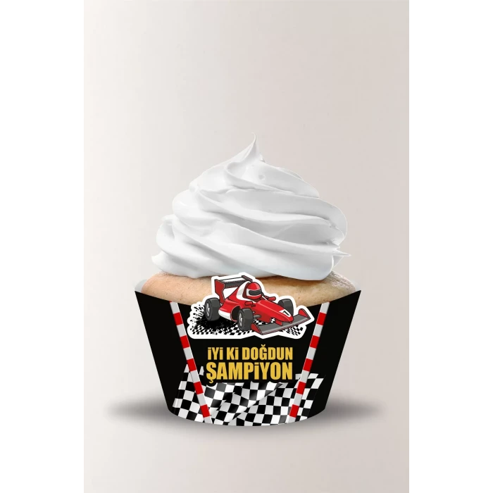 Yarış Arabası Cupcake Sargısı 8li