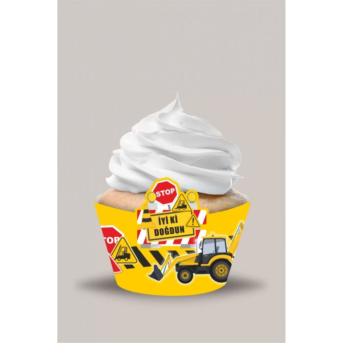 İş Makinaları Cupcake Sargısı 8li