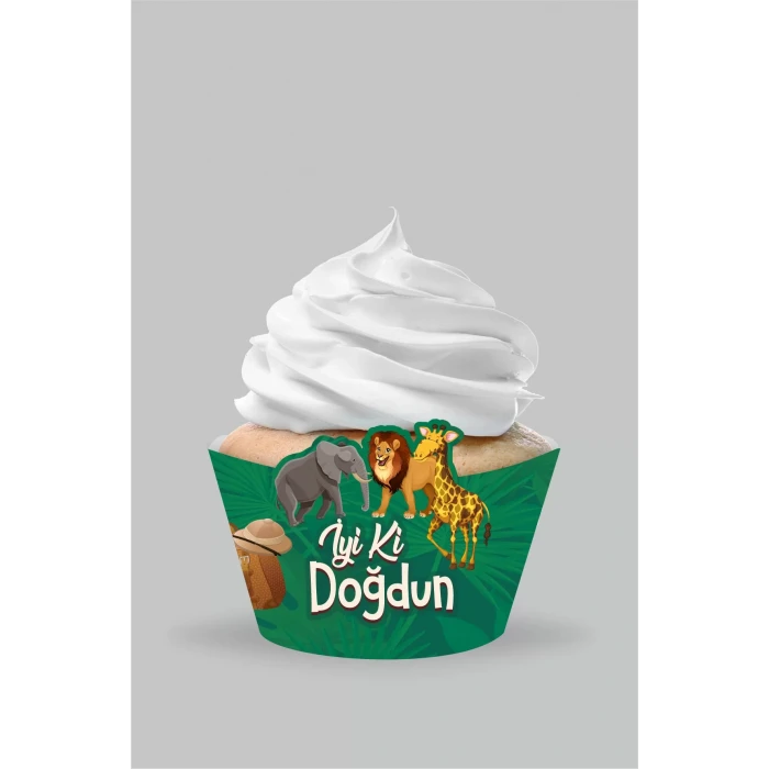 Safari Konsepti Cupcake Sargısı 8li