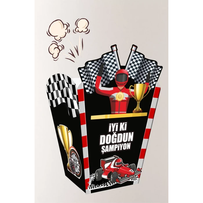 Yarış Arabası Popcorn Kutusu (mısır) 8li