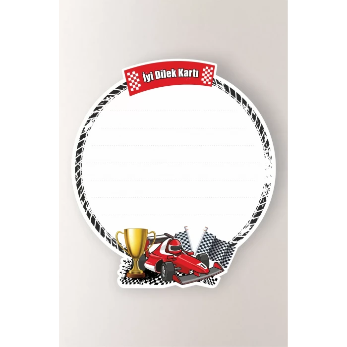 Yarış Arabası Dilek Kartı 20li *Kalın Kağıt