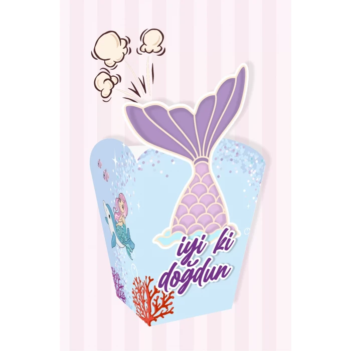 Deniz Kızı Popcorn Kutusu (mısır) 8li
