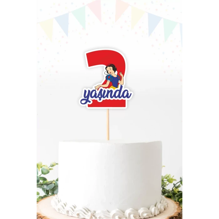 Pamuk Prenses 2 Yaşında (iki) Pasta Süsü *Kalın Kağıt