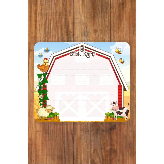 Çiftlik Konsept Dilek Kartı 20li *Kalın Kağıt