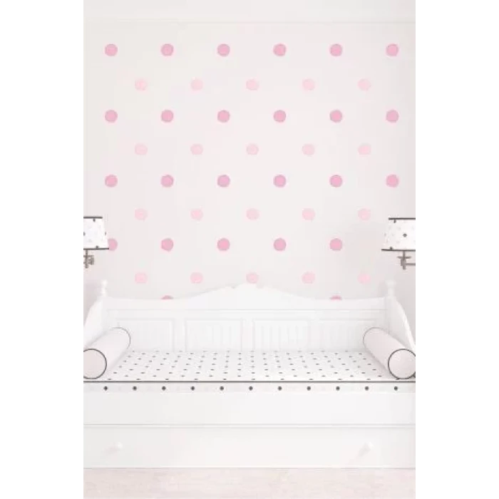 Pembe Puantiyeler Duvar Sticker 100 Adet