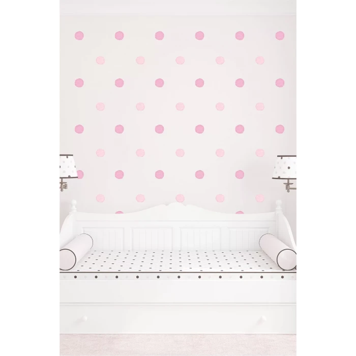 Pembe Puantiyeler Duvar Sticker 200 Adet