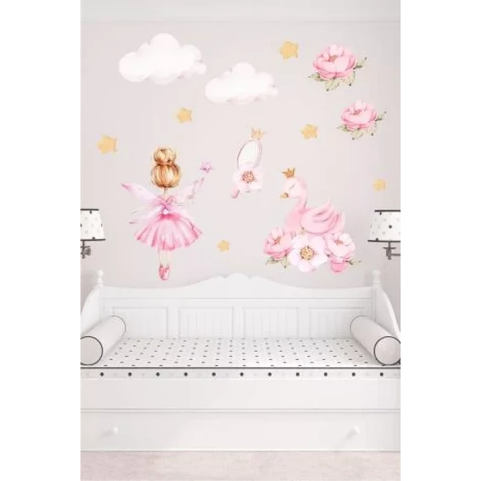 Balerin ve Kuğu Duvar Sticker 70x100 cm