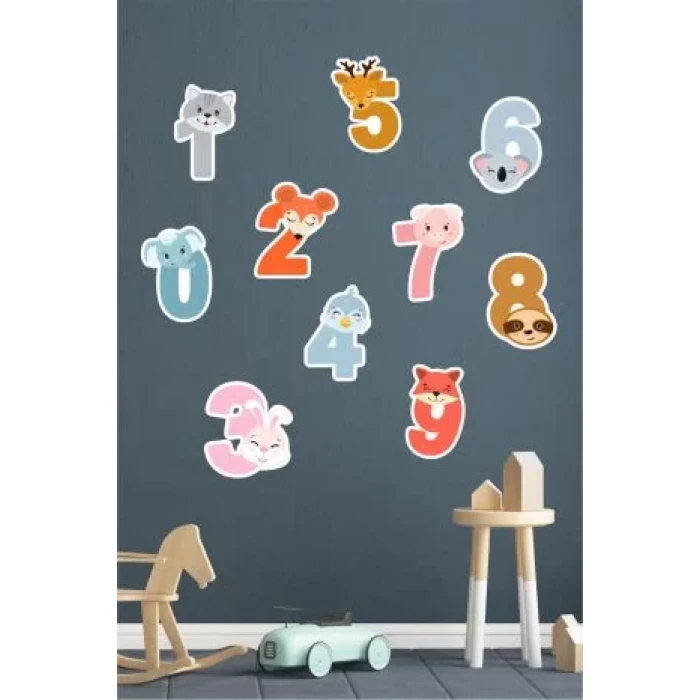 Sayılar Eğitici Duvar Sticker 70x100 cm