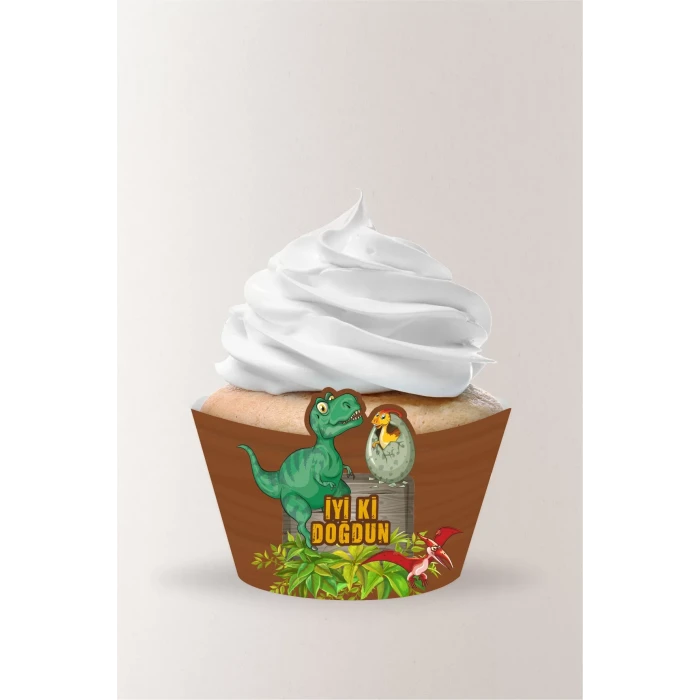 Dinozor Konsepti Cupcake Sargısı 8li