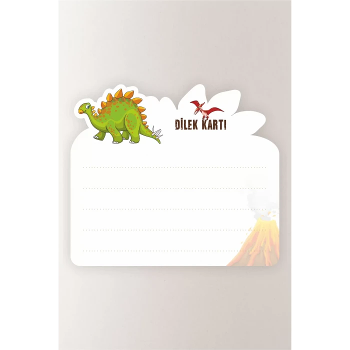 Dinozor Konsepti Dilek Kartı 20li