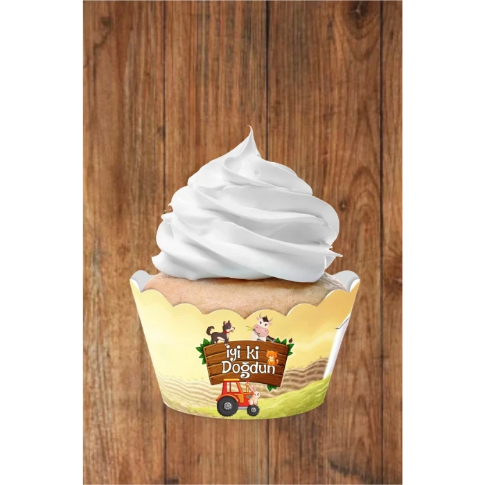 Çiftlik Konsepti Cupcake Sargısı 8li