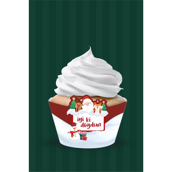 Kış Konsepti Cupcake Sargısı 8li