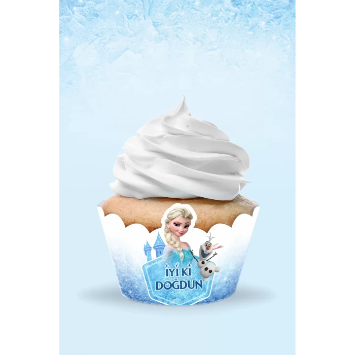 Frozen Karlar Ülkesi Cupcake Sargısı 8li