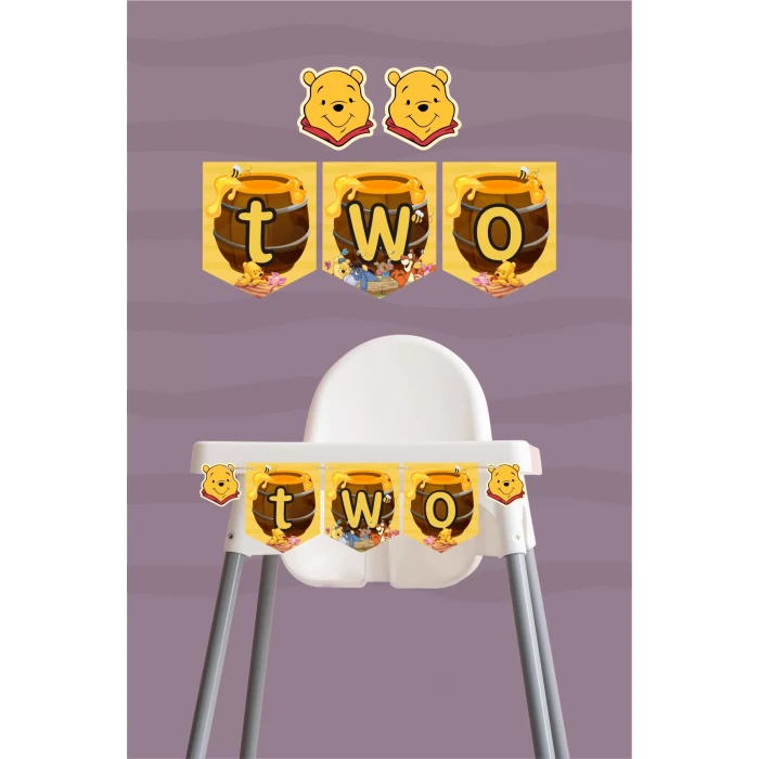 Winnie The Pooh Temalı TWO Banner (kalın kağıt)
