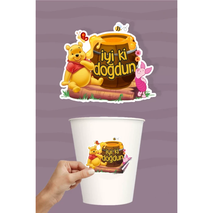 Winnie the Pooh Temalı Sticker 20li  (yapışkanlı kağıt)