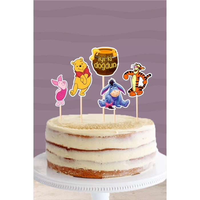 Winnie The Pooh Temalı Pasta Süsü Seti