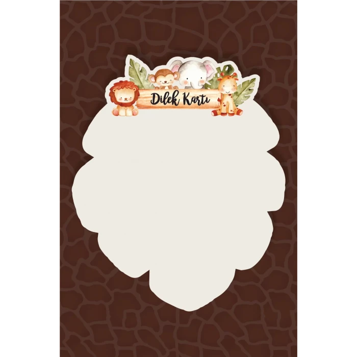 Safari Hayvanları Pastel Dilek Kartı 20li