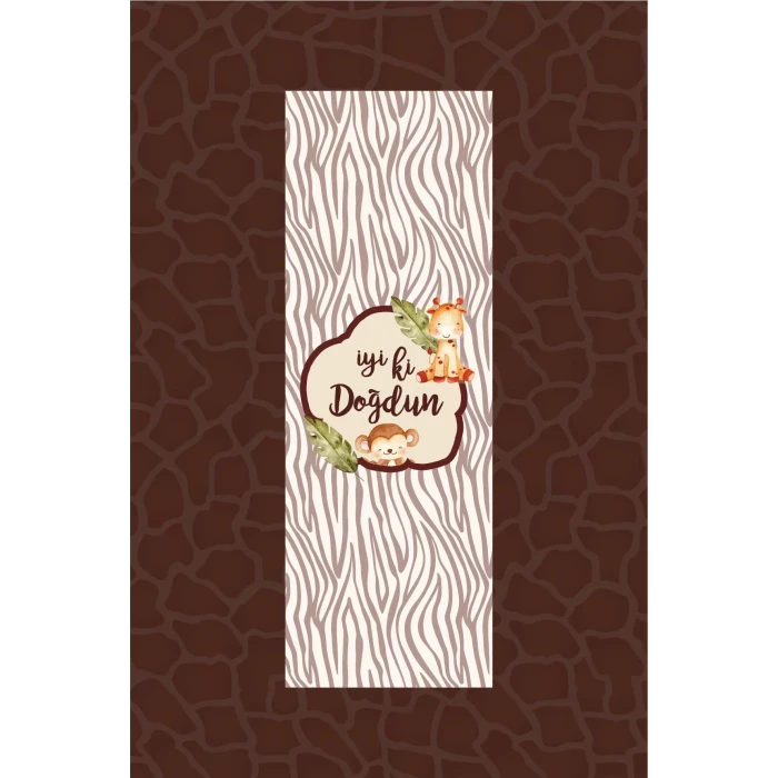 Safari Hayvanları Pastel Çikolata Sargısı 20li