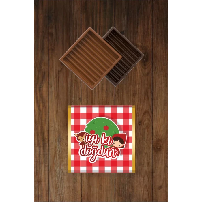 Kırmızı Başlıklı Kız Konseptli Çikolata Sargısı 20li