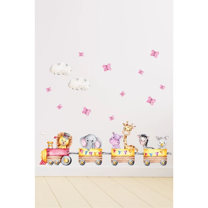 Sarafi Hayvanları Çuf Çuf Tren Duvar Sticker Seti