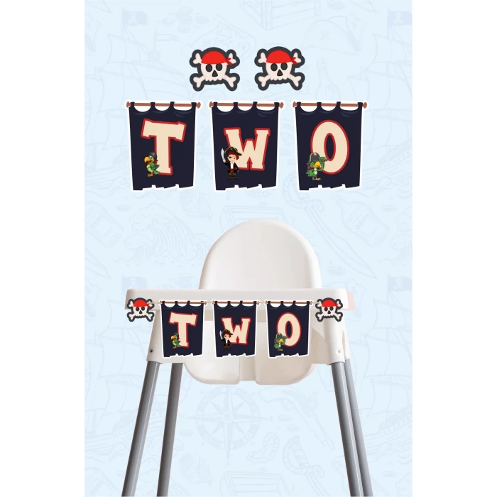 Korsan Konsepti Doğum Günü * TWO Banner (Kalın Kağıt)