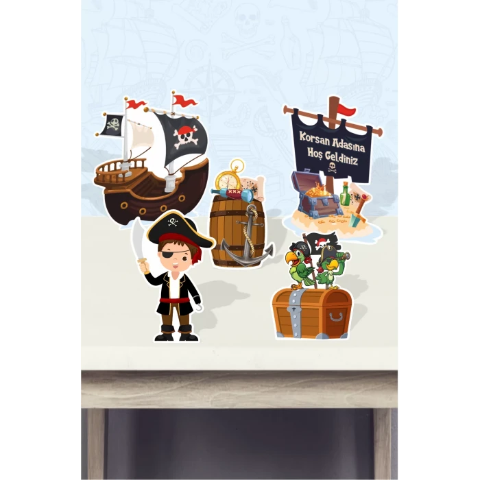 Korsan Konsepti Doğum Günü * Masa Üstü Set (Kağın Kağıt)