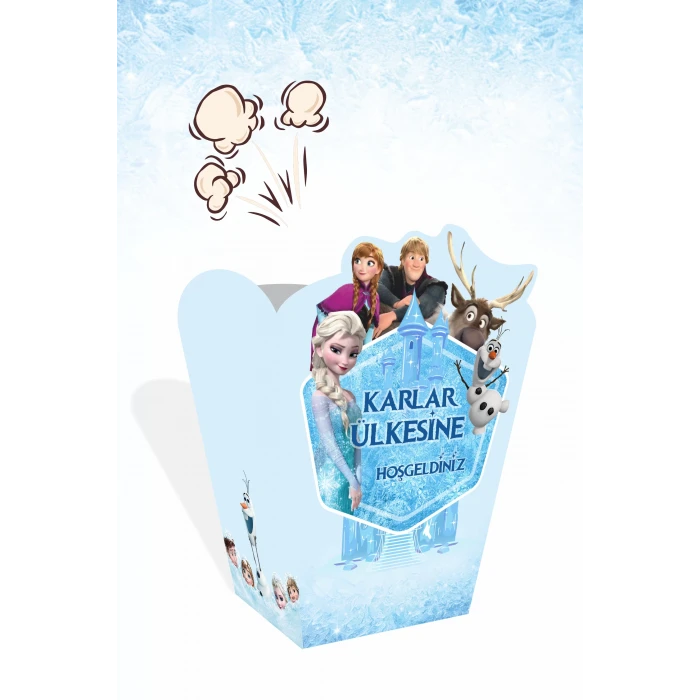 Frozen Karlar Ülkesi Popcorn (mısır) Kutusu *8li Doğum Günü