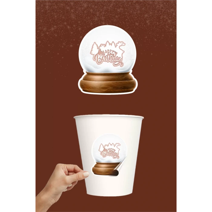 Kar Konsepti Sticker 20li (Yapışkanlı Kağıt) * Doğum Günü