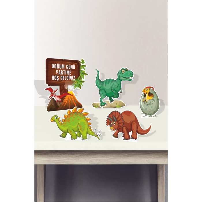 Dinozor Konseptli Ayaklı Pano Seti (Masa Üstü) * Kalın Kağıt