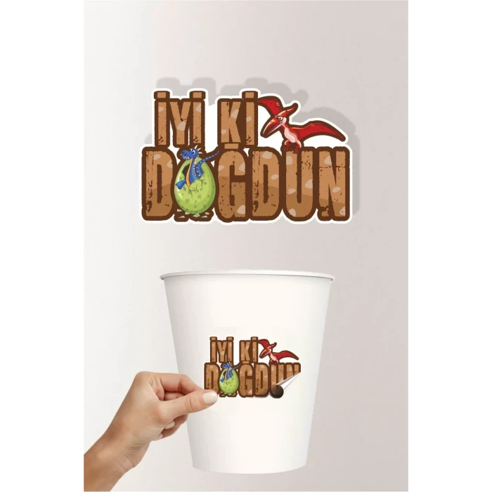 Dinozor Konseptli Sticker (Yapışkanlı Kağıt)