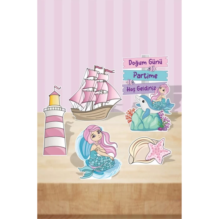 Deniz Kızı Ayaklı Pano Seti (Masa Üstü) ** Kalın Kağıt