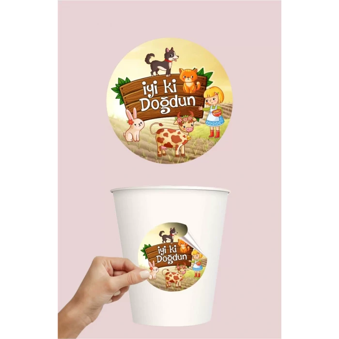 Çiftlik Konseptli Kız Farm Sticker (Etiket)  * Yapışkanlı Kağıt