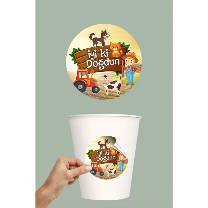 Çiftlik Konseptli Erkek Farm One Sticker ( Etiket)  ** Yapışkanlı Kağıt
