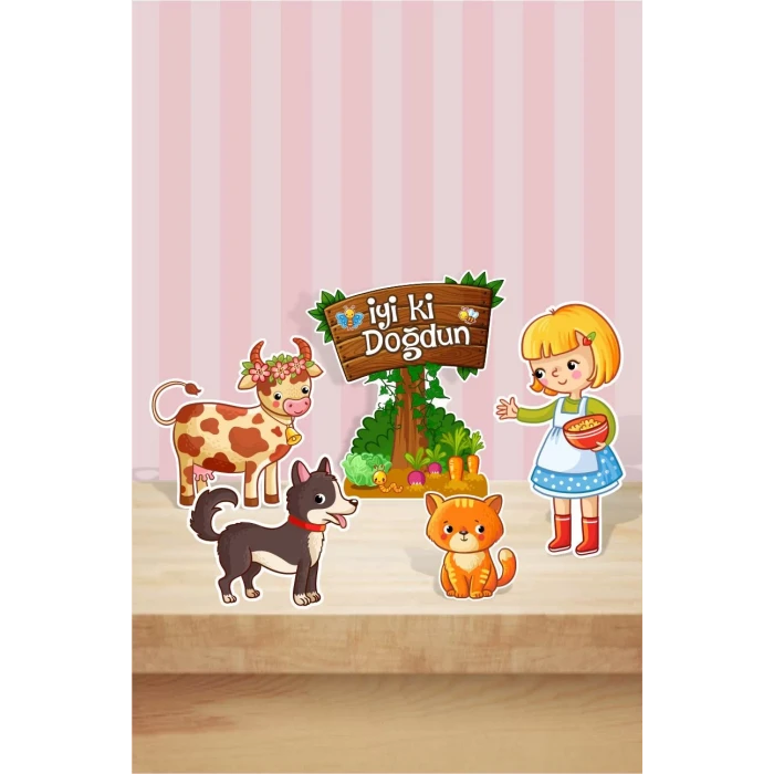 Çiftlik Konseptli Farm OneBaby Ayaklı Pano Seti ( Masa Üstü ) ** Kalın Kağıt