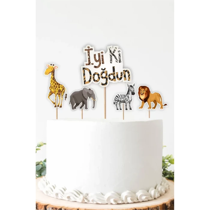 Safari Doğum Günü Pasta Süsü **Kalın Kağıt