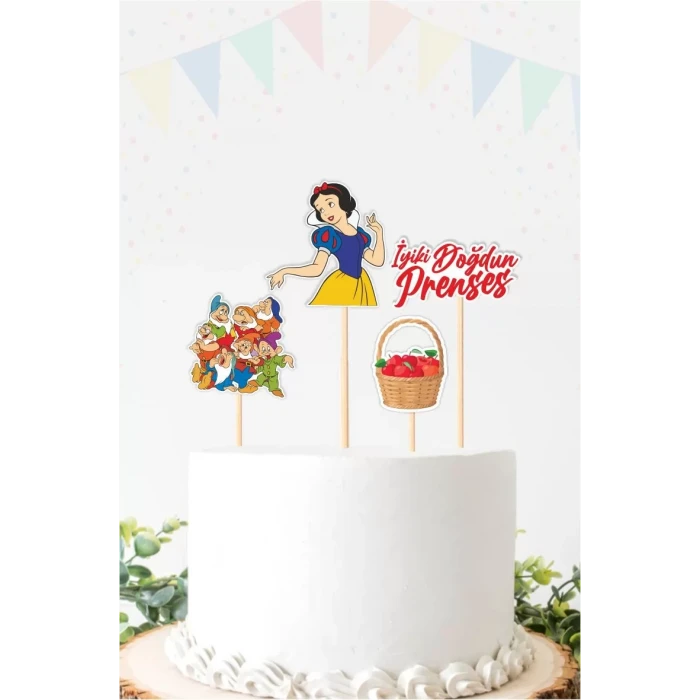 Pamuk Prenses İyi ki Doğdun Pasta Süsü - * Kalın Kağıt