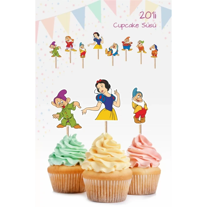 Pamuk Prenses Cupcake Kürdan Süsü *Kalın Kağıt