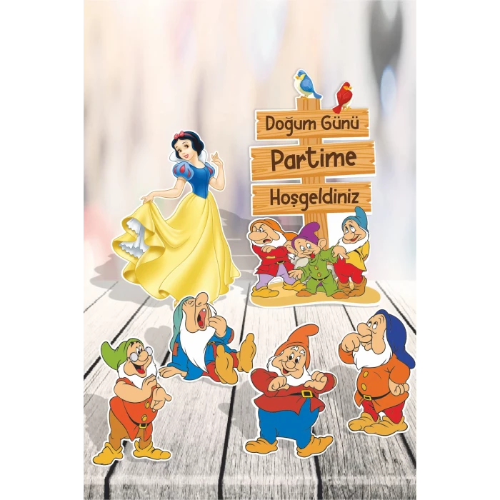 Pamuk Prenses Ayaklı Pano Seti (Masa Üstü) ** Kalın Kağıt