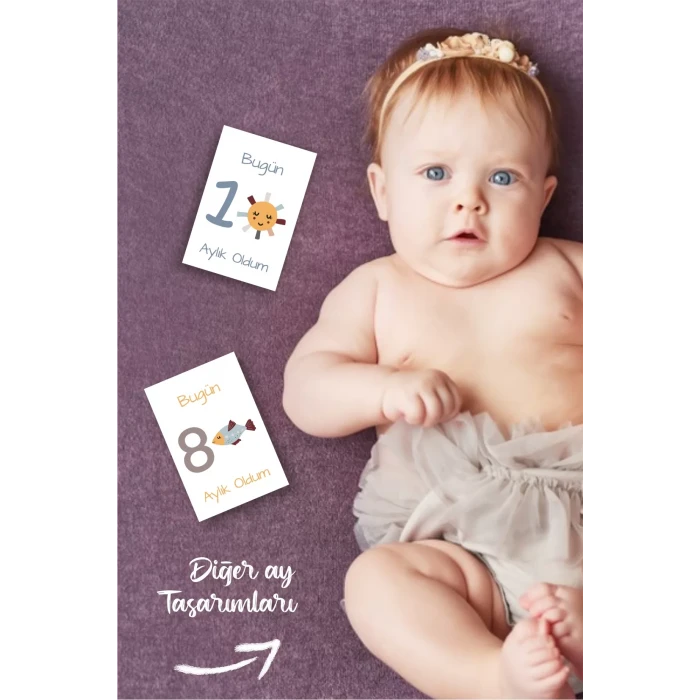 Bebek Aylık Fotoğraf Çekim Anı Kartı ( ART )