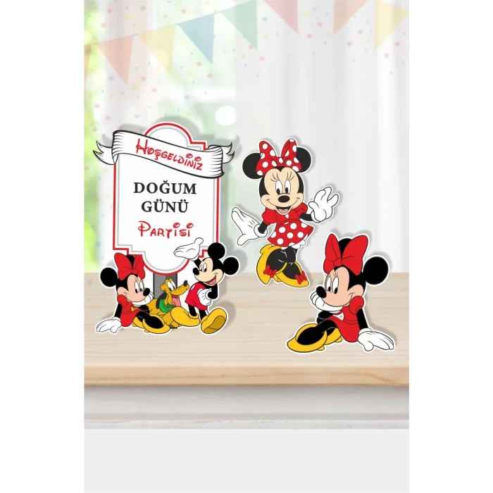 Minnie Mouse Ayaklı Pano Seti (Masa Üstü) *Kalın Kağıt