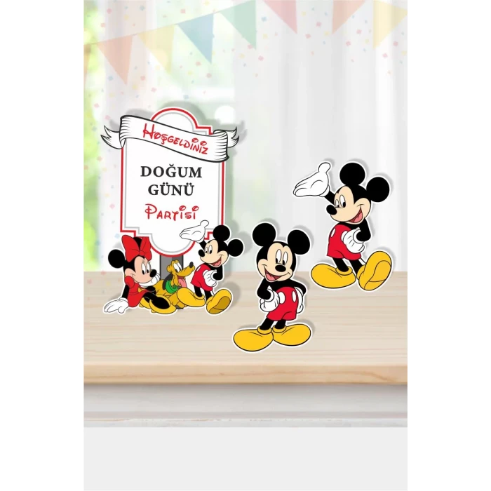 Mickey Mouse Ayaklı Pano Seti  (Masa Üstü) *Kalın Kağıt