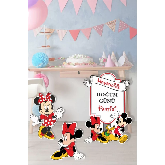 Minnie Mouse Ayaklı Pano Seti