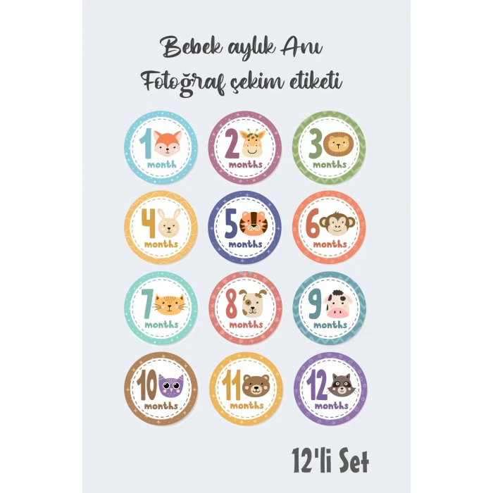 Bebek & Anne Aylık Fotoğraf Anı Çekim Etiketi Lovely (Artheanimals)