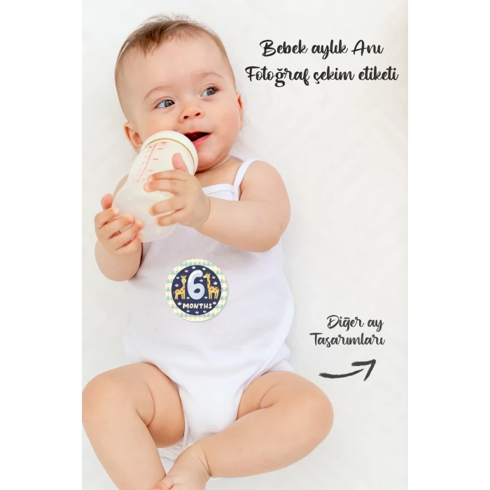Bebek & Anne Aylık Fotoğraf Anı Çekim Etiketi (artanimals)