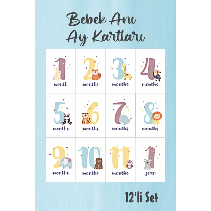Bebek Aylık Fotoğraf Çekim Anı Kartı ( Forest )