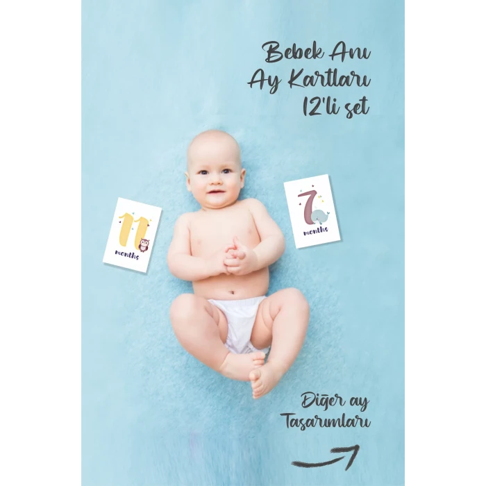 Bebek Aylık Fotoğraf Çekim Anı Kartı ( Forest )