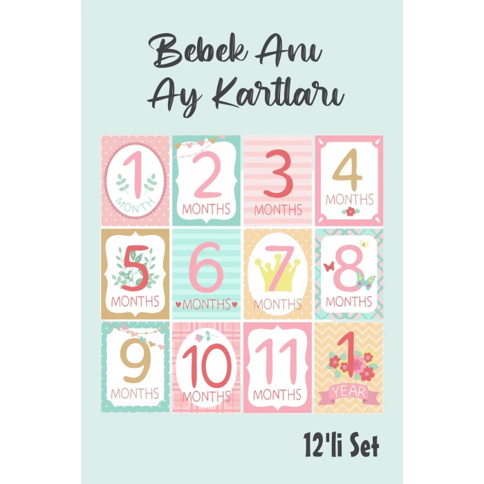 Bebek Aylık Fotoğraf Çekim Anı Kartı ( Linear )