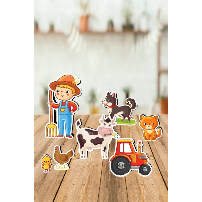 Çiftlik Konseptli Ayaklı Pano Seti ( Masa Üstü ) * Kalın Kağıt