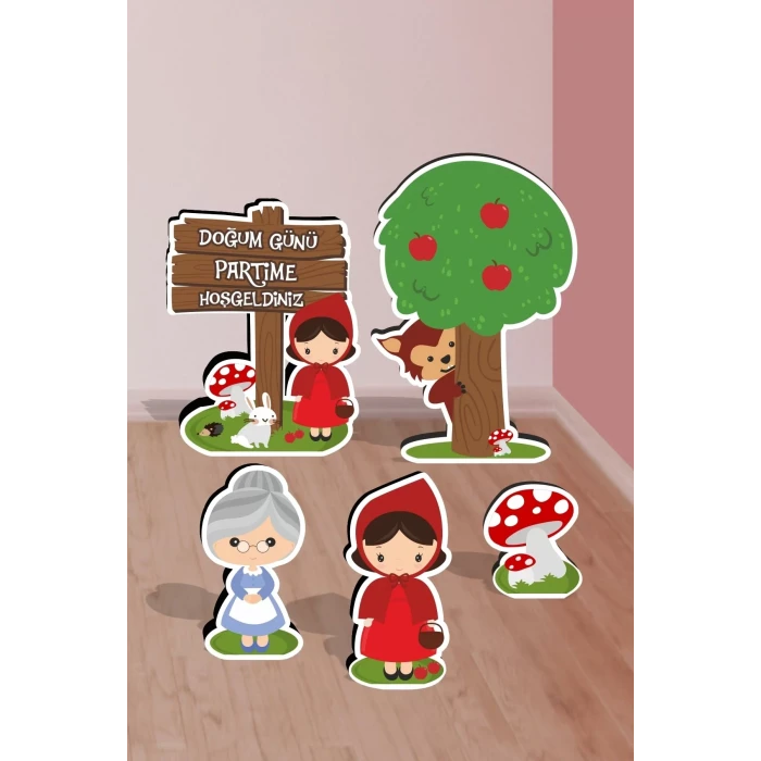 Kırmızı Başlıklı Kız Konseptli Ayaklı Pano Seti